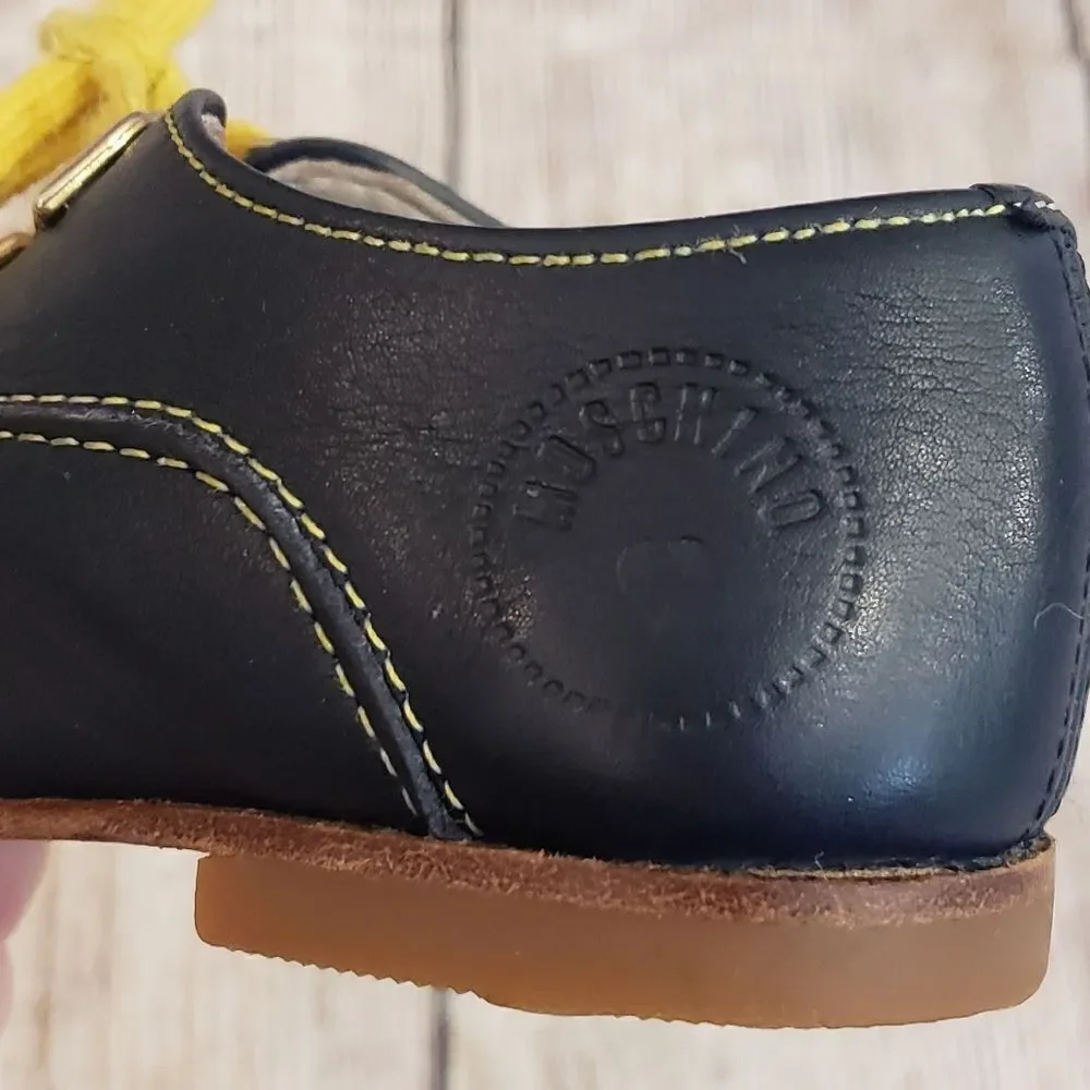 Moschino Kids Navy Leather Shoes